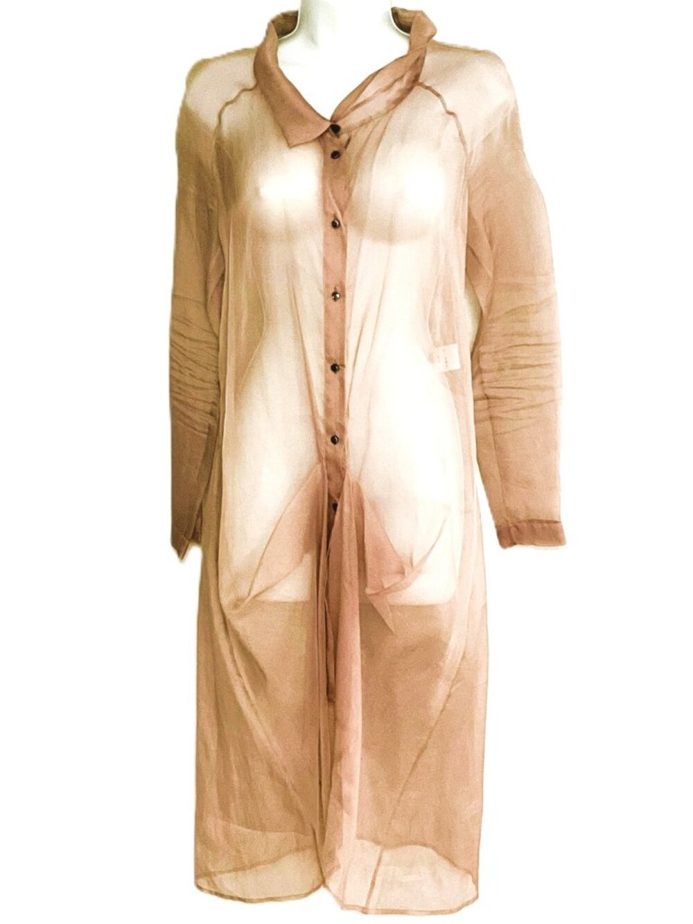 II Sistema Degli Ogetti 100% Silk Sheer Cardigan IT40 Italy